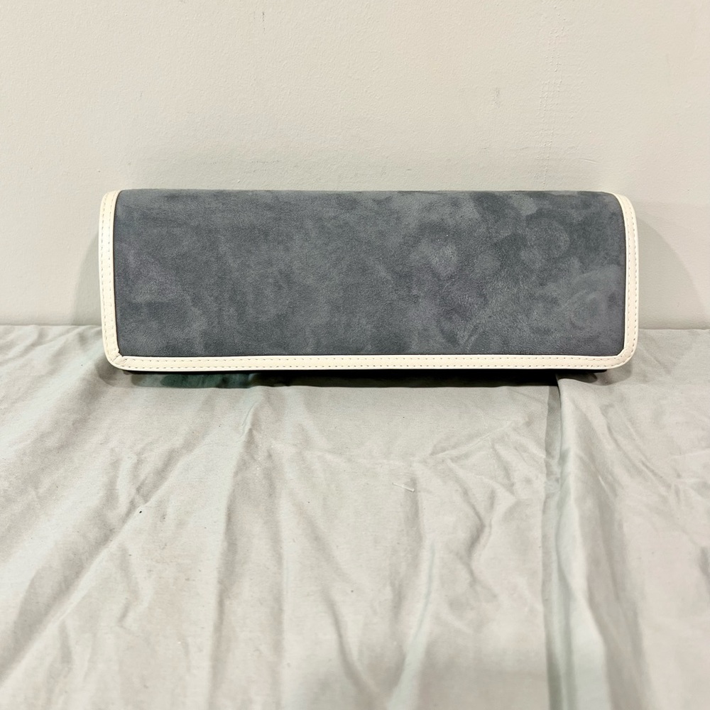 Beautiful soft Italian made grey clutch/ shoulder bag